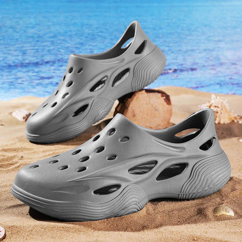 Sandalias de verano con agujeros para hombre, chanclas cómodas y suaves de EVA, zapatos de playa, calzado de jardín, calzado para exteriores