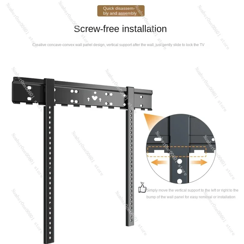 Ultra-Thin TV Wall Mounted Hanging Bracket for Skyworth Hisense Samsung Huawei Xiaomi 55 65 75 85 86-Inch