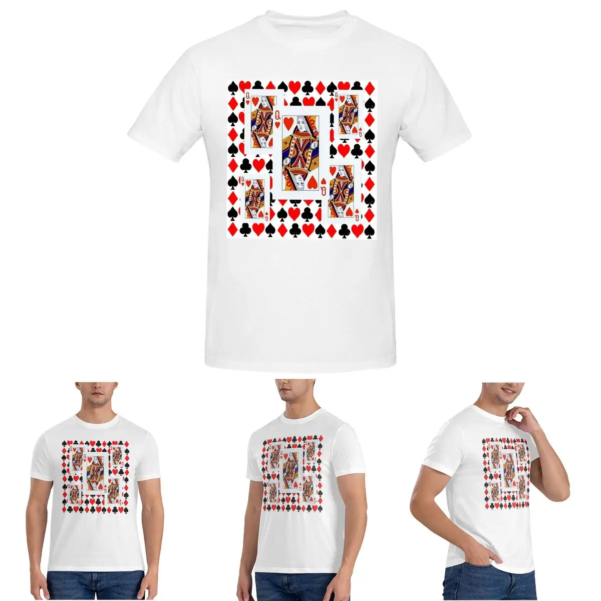

Red Queens Of Hearts Patterns T-Shirt for Men Cotton Plus Size T Shirts Men's Short Sleeve O-Neck Summer Clothes Tops S-6XL