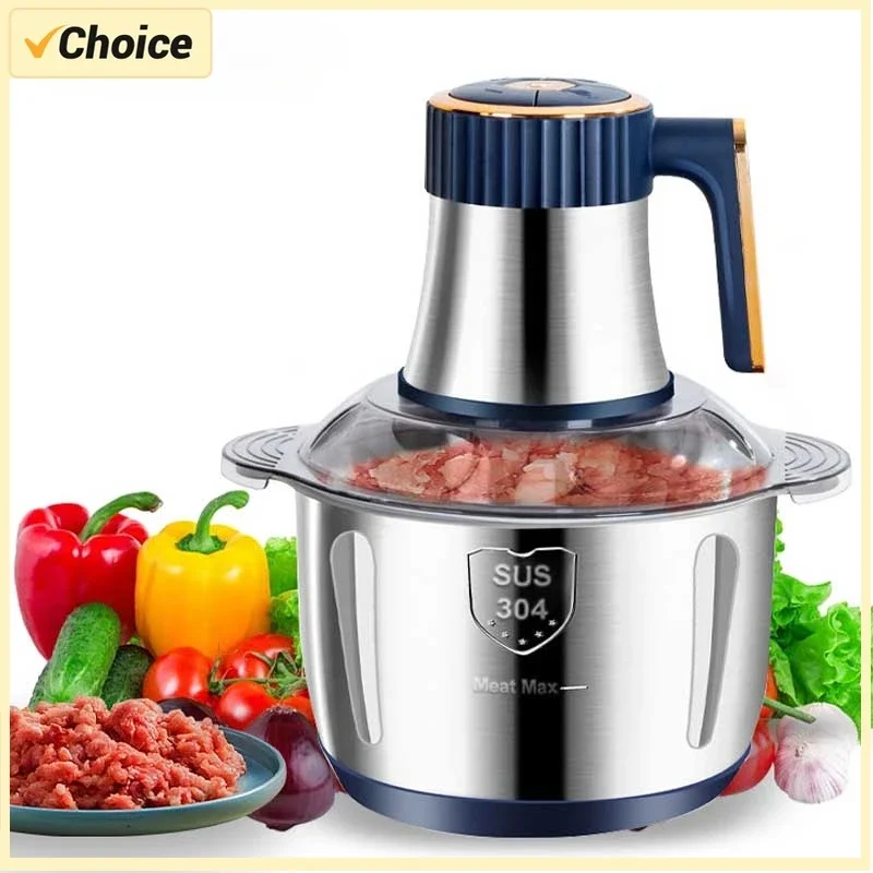 

5L Electric Meat Grinders Food Crusher Stainless Steel Multifunctional Vegetable Slicer Processor Chopper Kitchen Appliances
