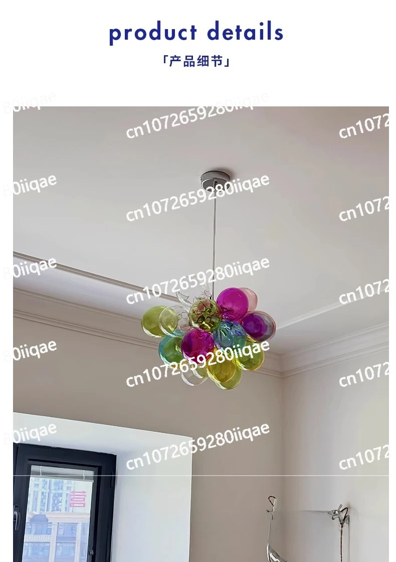 بالون من الزجاج الملون على شكل فقاعة لغرفة الأطفال، ثريا دوبامين إبداعية لغرفة النوم وغرفة الطعام