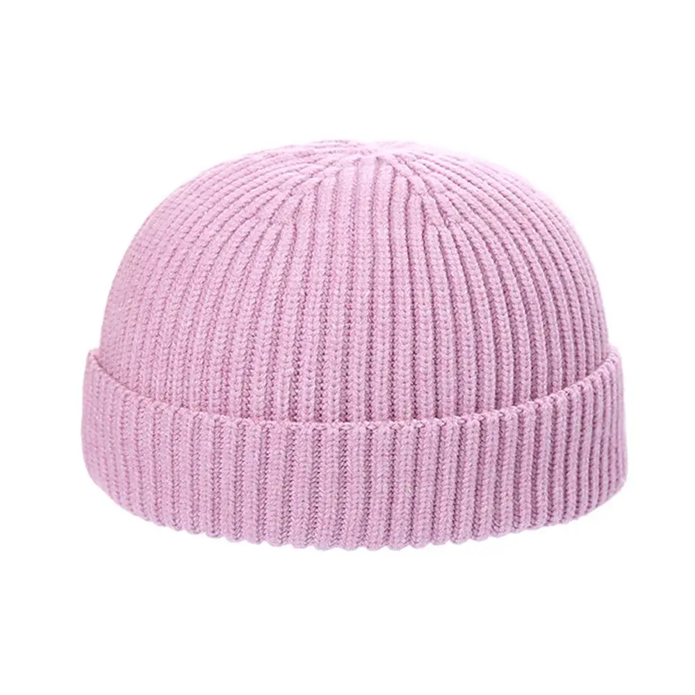 

Warm Hip Hop Bonnet Hat Solid Color Polar Bear Knitted Brimless Hat Korean Style Beanie Hats Women Skullcap Men Docker Cap