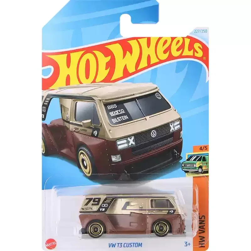 Coche Hot Wheels Original VW T3, juguetes personalizados para niños, vehículo fundido a presión 1/64, modelo de aleación Volkswagen HW Vans, colección, regalo de cumpleaños