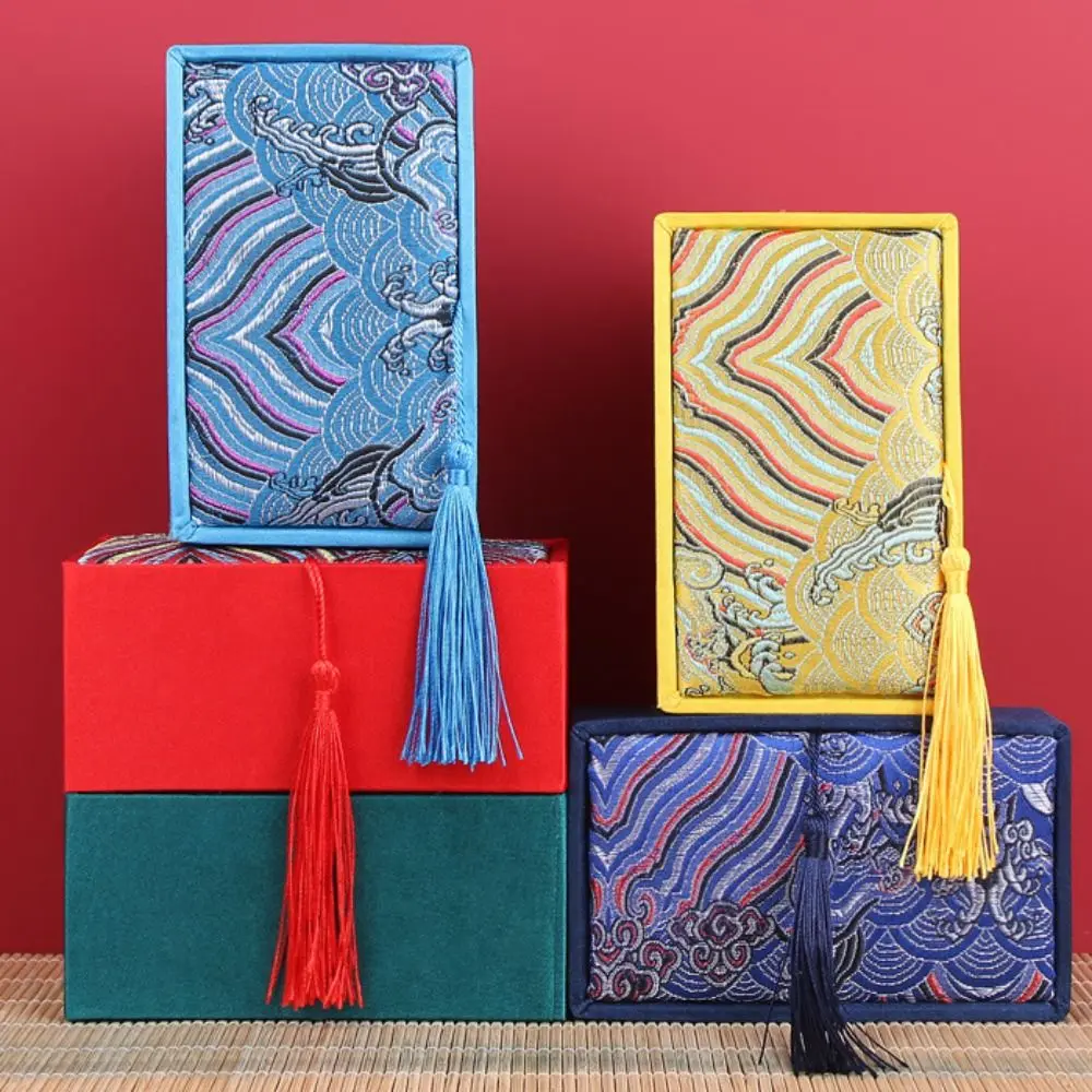 High-End Silk Jewelry Box Chinese Style with Tassels Bracelet Box Large Capacity Retro Jewelry Gift Packaging Boxes