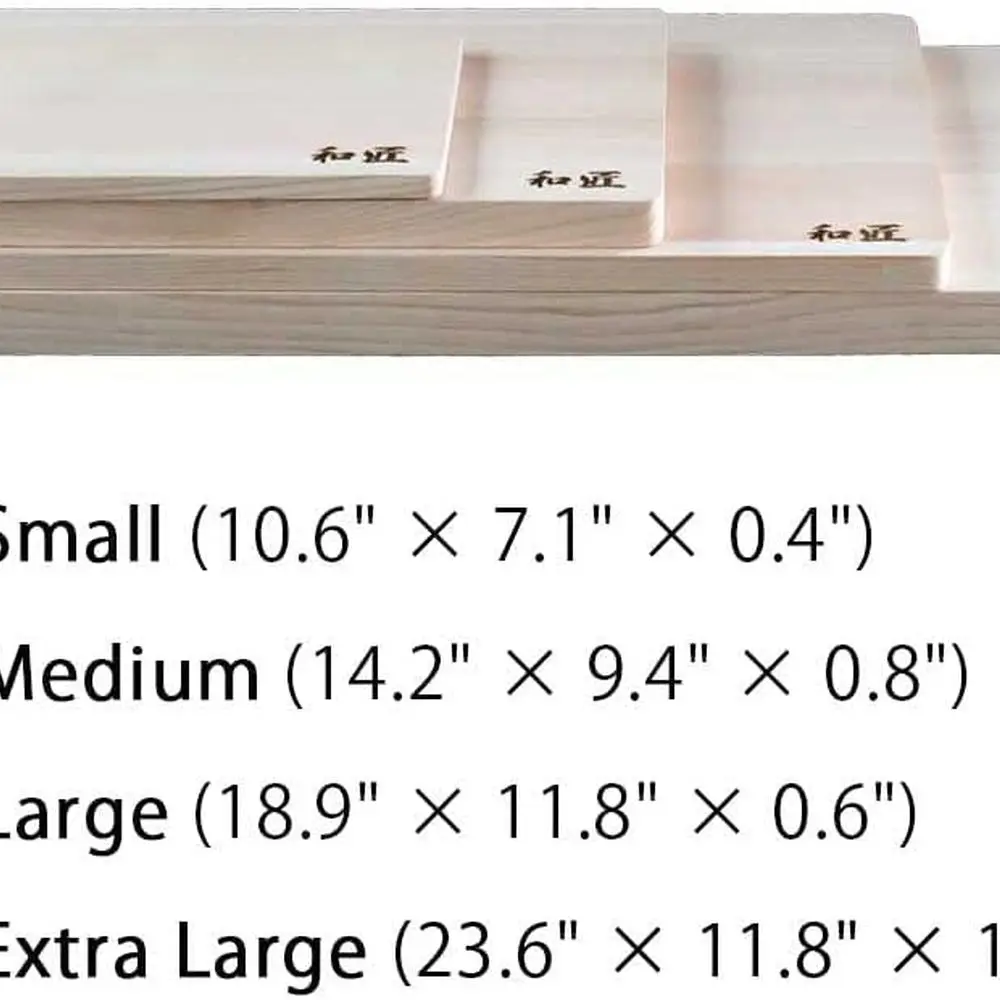 Tábua de corte média japonesa Premium Hinoki Cypress, feita à mão no Japão, marrom