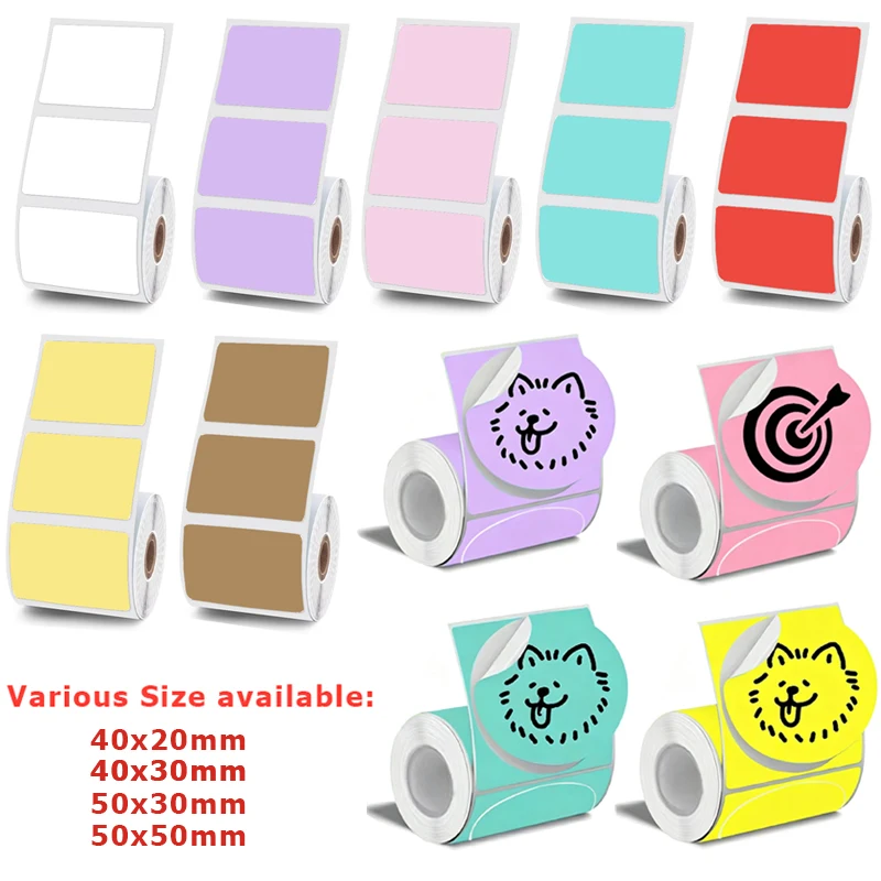 Munbyn/Nelko Etikettenaufkleber 40MM 50MM Thermopapier für M110 M220 M200 E210 P50 PM220 DETONG P1 WP9520 Drucker