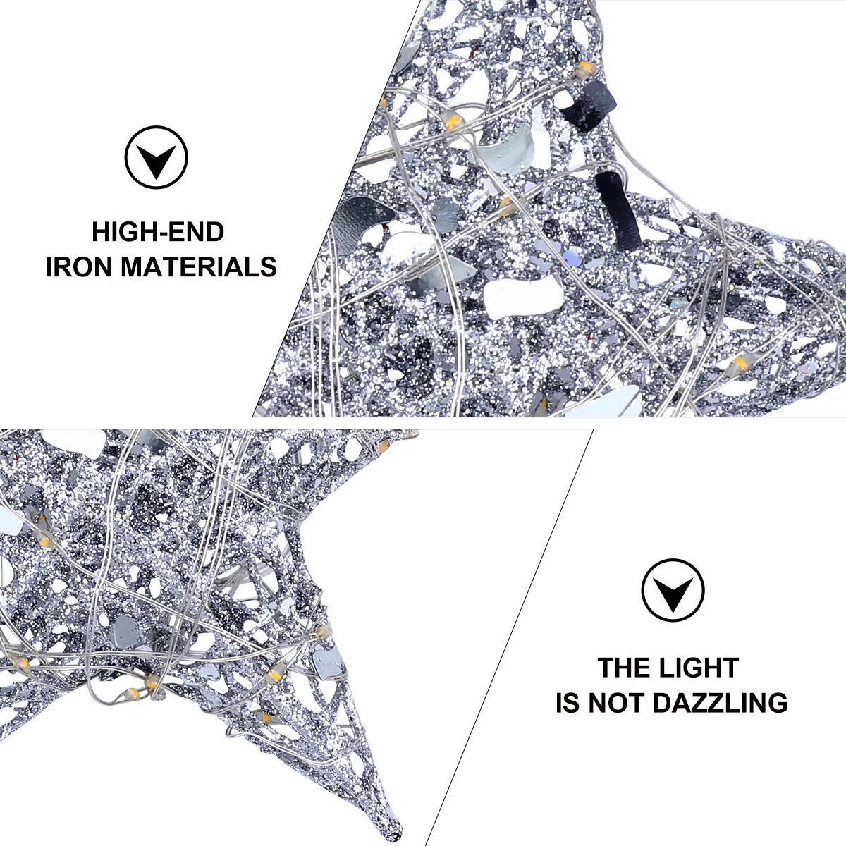 مجموعة واحدة من سلسلة إضاءة الزخرفية ذات النجمة الخماسية، مادة آمنة صديقة للبيئة، مظهر إبداعي لحفلات عيد الميلاد، نافذة جدارية #3