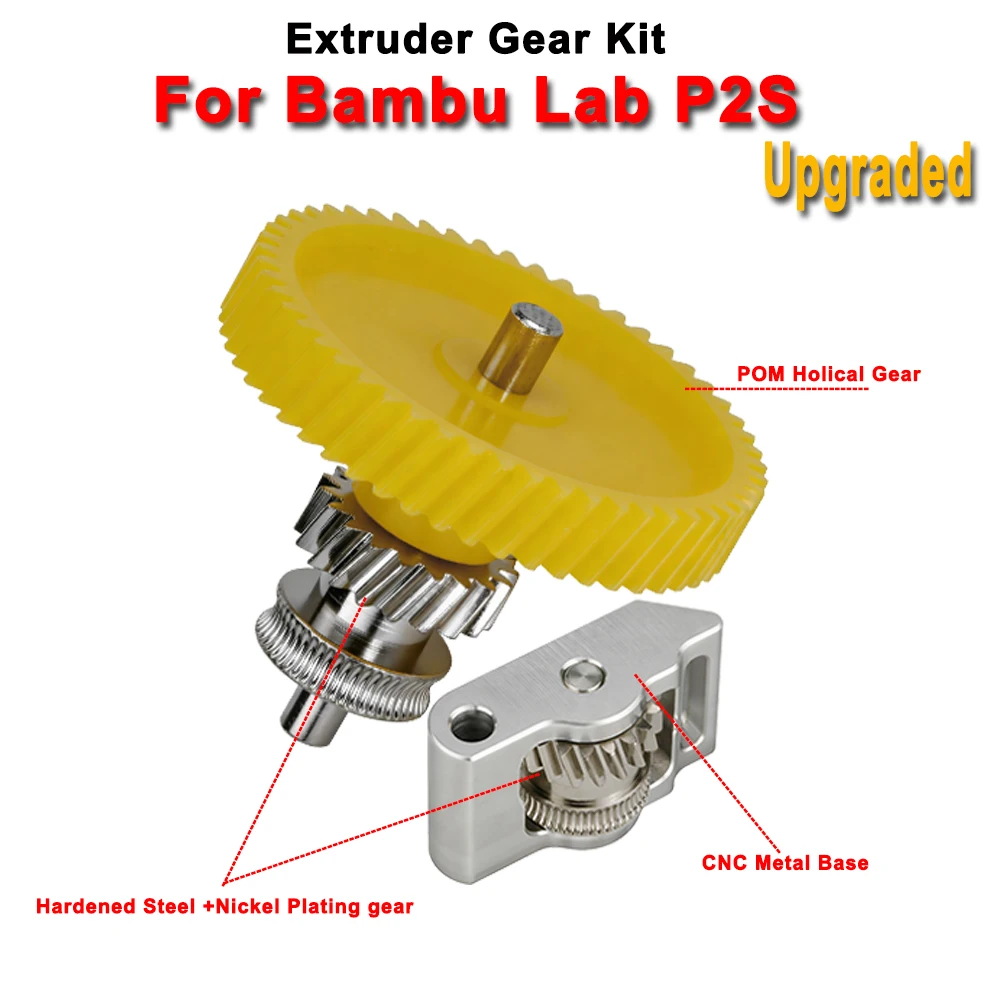 Für Bambu Lab P2S Extruder-Zahnradsatz, verbesserte integrierte gehärtete Stahl-Extrusionszahnradeinheit für Bambulab P2S 3D-Druckerteile – Detail 12