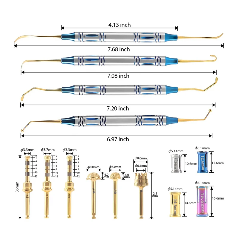 VV Dental Sinus Lifting Elevation Kit Implant Drills Stoppers Dental Implant Drills Periosteal Separator Plant External Tools