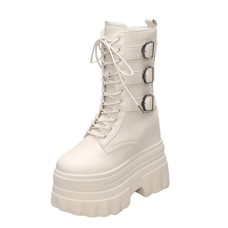 

High Heels Women's Boots Platform Designer Dress Shoes Fashion Winter Ankle Boots 2026 Lace Up Casual Chelsea Botas De Mujer