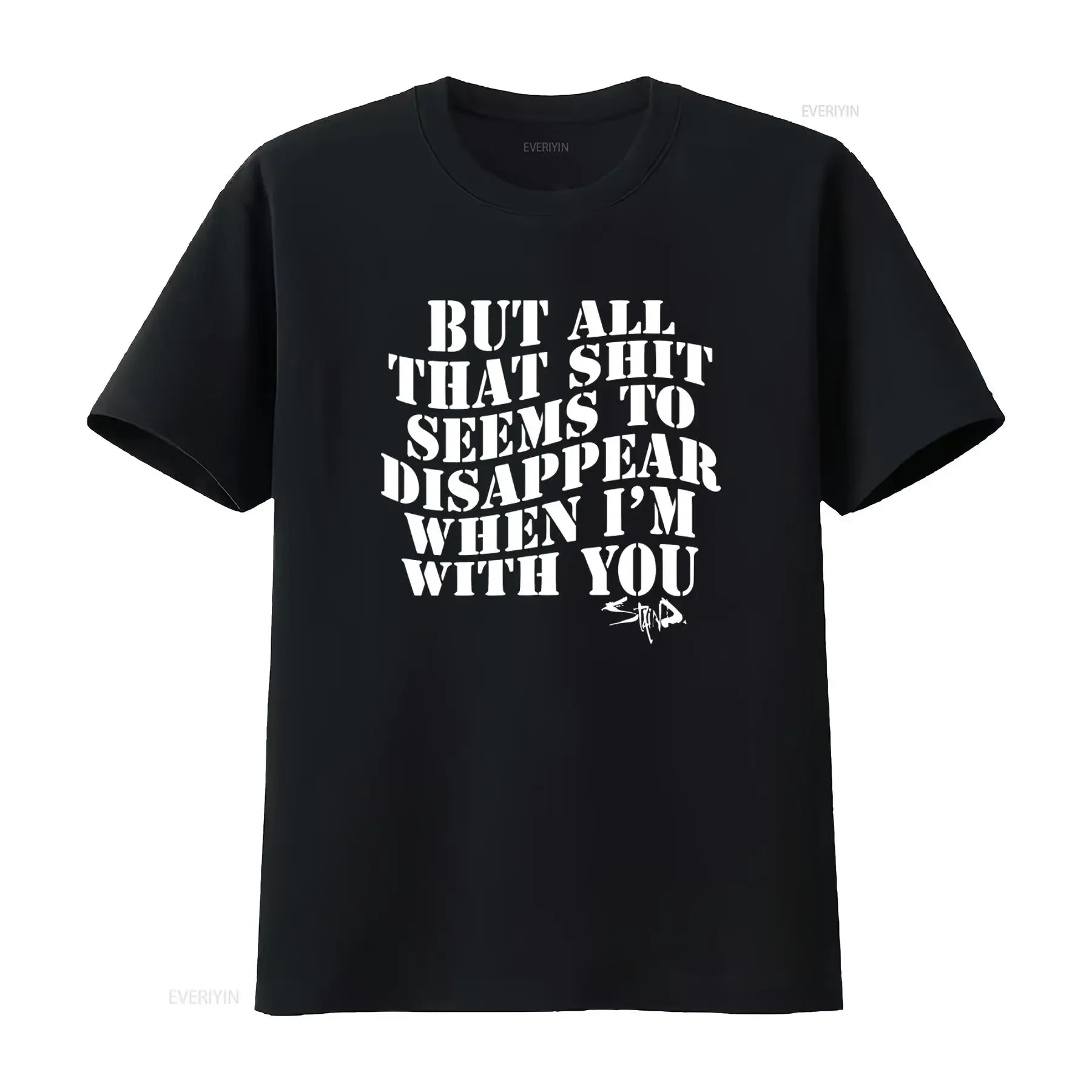2023 Adult Staind Rock Band Merch Black T Shirt Its Been Awhile Song Lyrics Quote Tour Concert Aaron Lewis Acoustic vintage