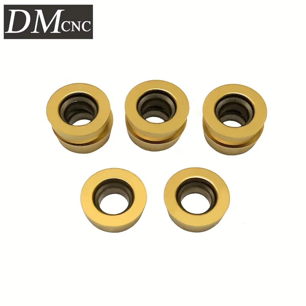 10PCS RPMW1003MO ZM20 Gold Carbide Milling Inserts for SRDPN Cutters - CNC Metal Machining