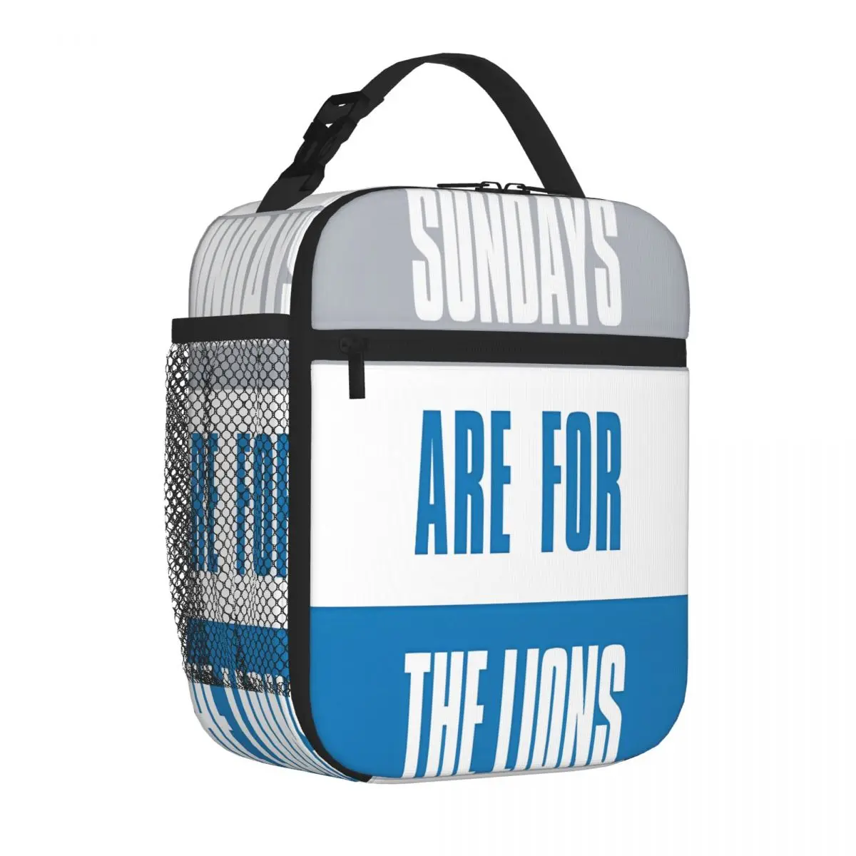Os dias de domingo mais vendidos são para os leões, bolsa de almoço reutilizável de luxo para fãs de futebol de Detroit, bolsa de almoço escolar para refeições de creche