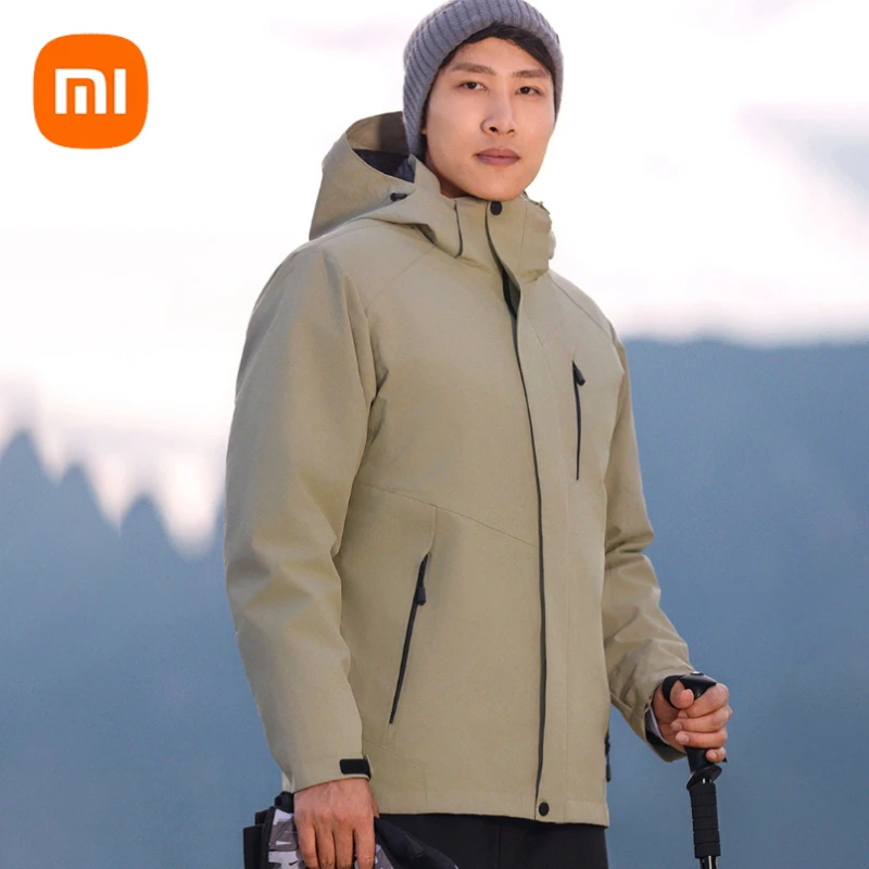 

New Xiaomi SKAH 3 IN 1 Down Outdoor Jackets Men Winter Parka Windbreak Thick Warm Jackets Coats Male Hooded Anorak Jackets Men