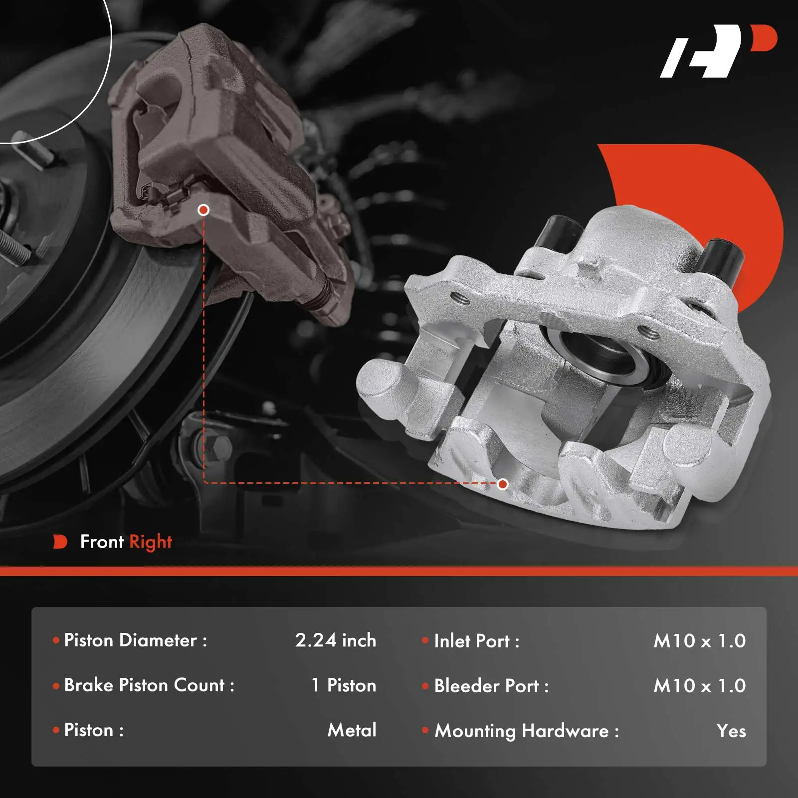 A-Premium Front Right Brake Calipers with Bracket for Volvo C70 1998-2004 850 1993-1997 S70 V70 1998-2000