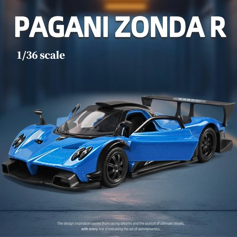Modelo de aleación extraíble, coche de juguete en miniatura, modelo para niños, regalo de cumpleaños, simulación 1:36, Pagani Zinda R, coche deportivo, vehículo de juguete