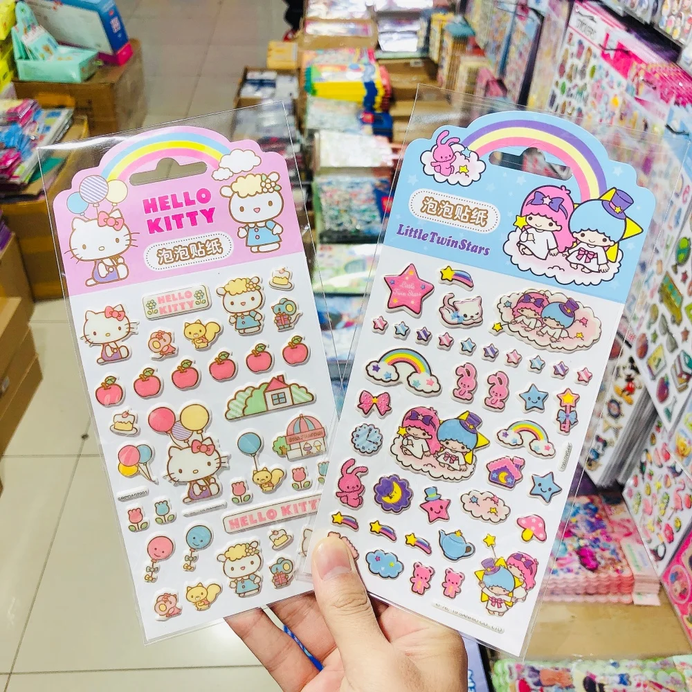 Genuine Cartoon Sanrio Sticker Hello Kitty Scrapbook Stickers Decoration Aesthetic Stationery Gifts Journal Planner Decals Toys