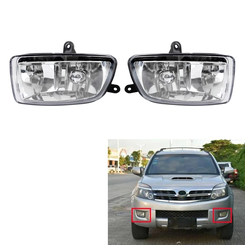 1Pair Car Front Bumper Fog Lights Assembly Driving Lamp Foglight With Bulb For Great Wall Haval Hover CUV H3