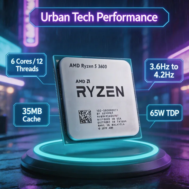 7nm R5 3600 CPU 6 Core 12 Thread 3.6GHz 65W 32MB L3 AM4 Socket Unlocked Desktop Gaming Processor