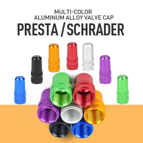 4 8pcs Aluminum Alloy Bicycle Tire Presta Valve Caps Dustproof Bike Valve Protector Cover MTB Road Bike Tyre Valve Accessories U