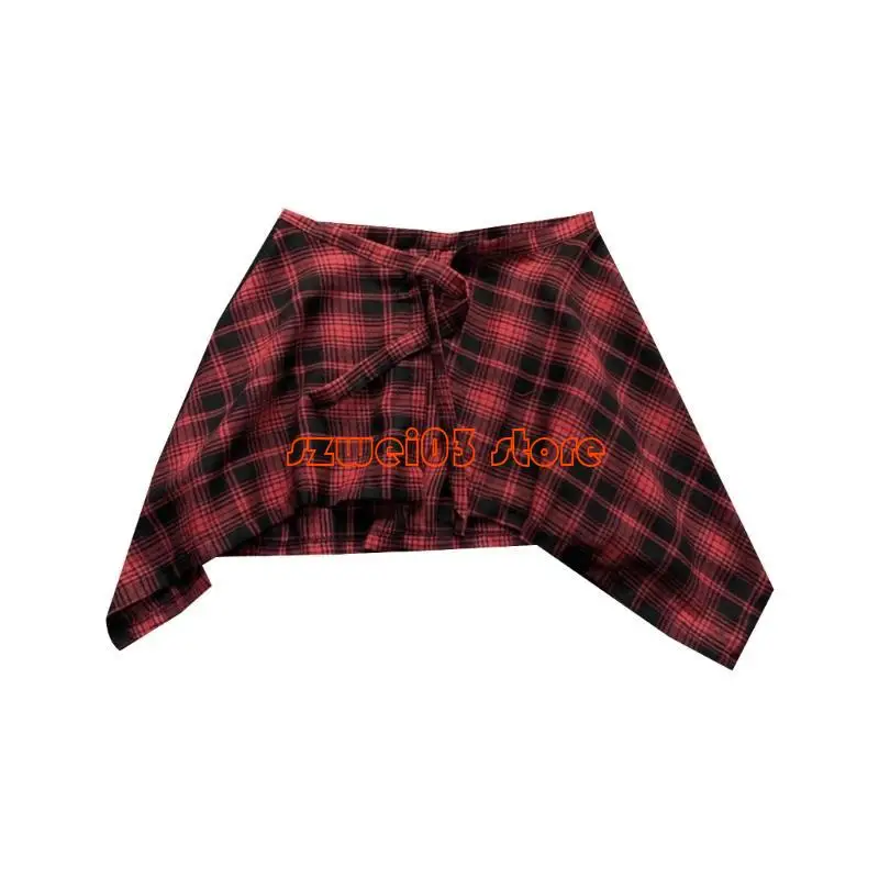 

D46C Fashionable Tie Accent Skirt Pieces Designs for Effortless Stylish Look Adjustable Waist Skirt Comfortable Polyester