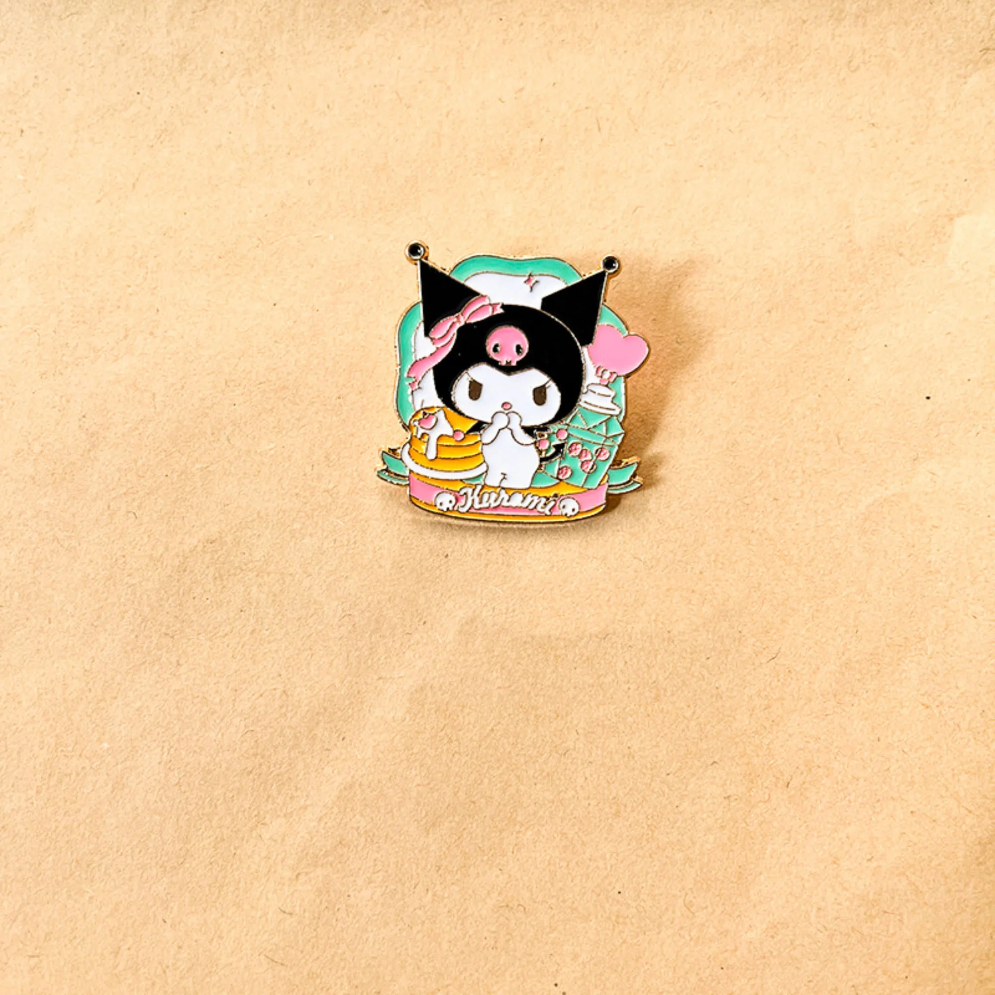 New Sanrio alloy brooch with a high-end feel, niche and cute Kuromi Jade Guigou metal badge, student accessory