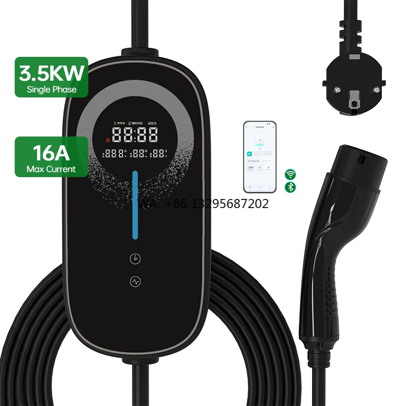 

New Portable 3.5KW 16A EV Charger Type 2 EU Standard IP55 5m Cable Flexible Travel Fits BYD High Quality Factory Agent Price OEM