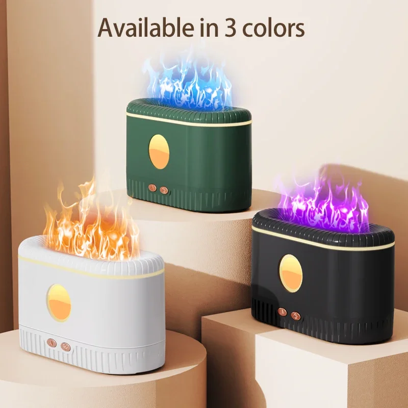 5V usb flame humidifier essential oil aroma diffuser with multi colour led Ambience lamp