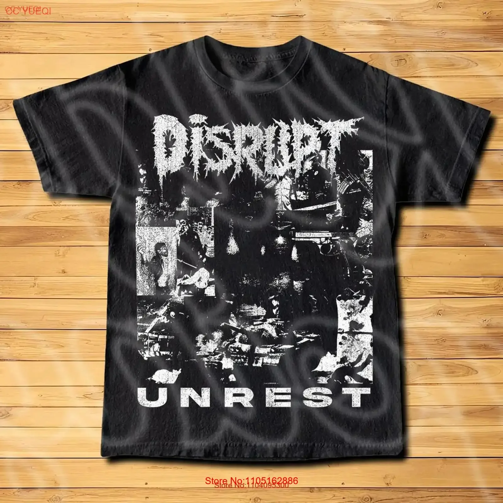 Disrupt Unrest Album T Shirt Band Grind Core For Woman and Man vintage Washed Top For Everyday Wear homme Comfortable Versatile