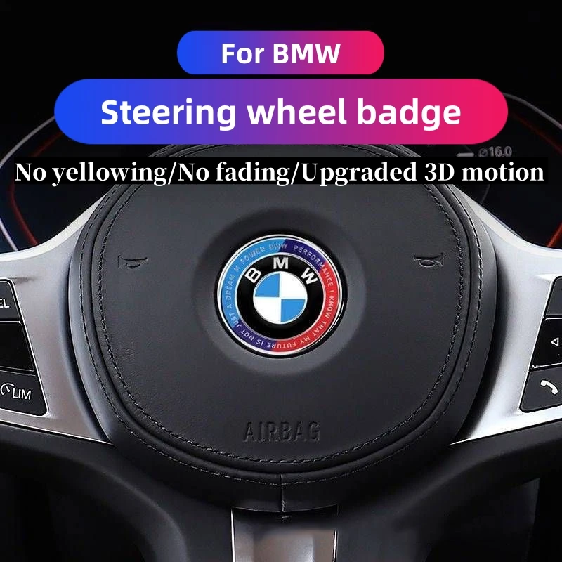 

45MM Car Steering Wheel Badge Emblem Sticker Auto Styling For BMW 1 3 5 7 Series M Performance M3 M5 F01 F20 F10 F13 F16 F34 E84