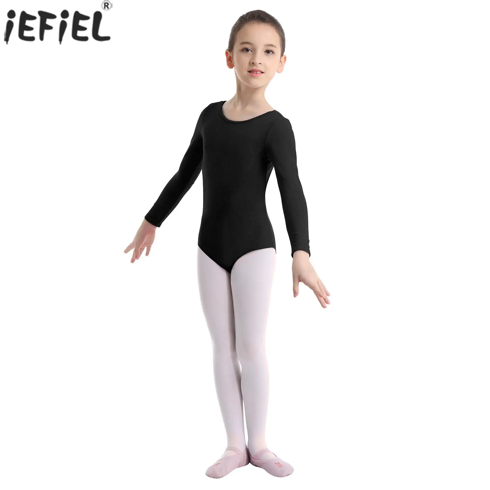 Kid Girls Ballet Dance Gymnastic Leotard Long Sleeve Turnpakje Skating Ballerina Workout Training Bodysuit Performance Dancewear