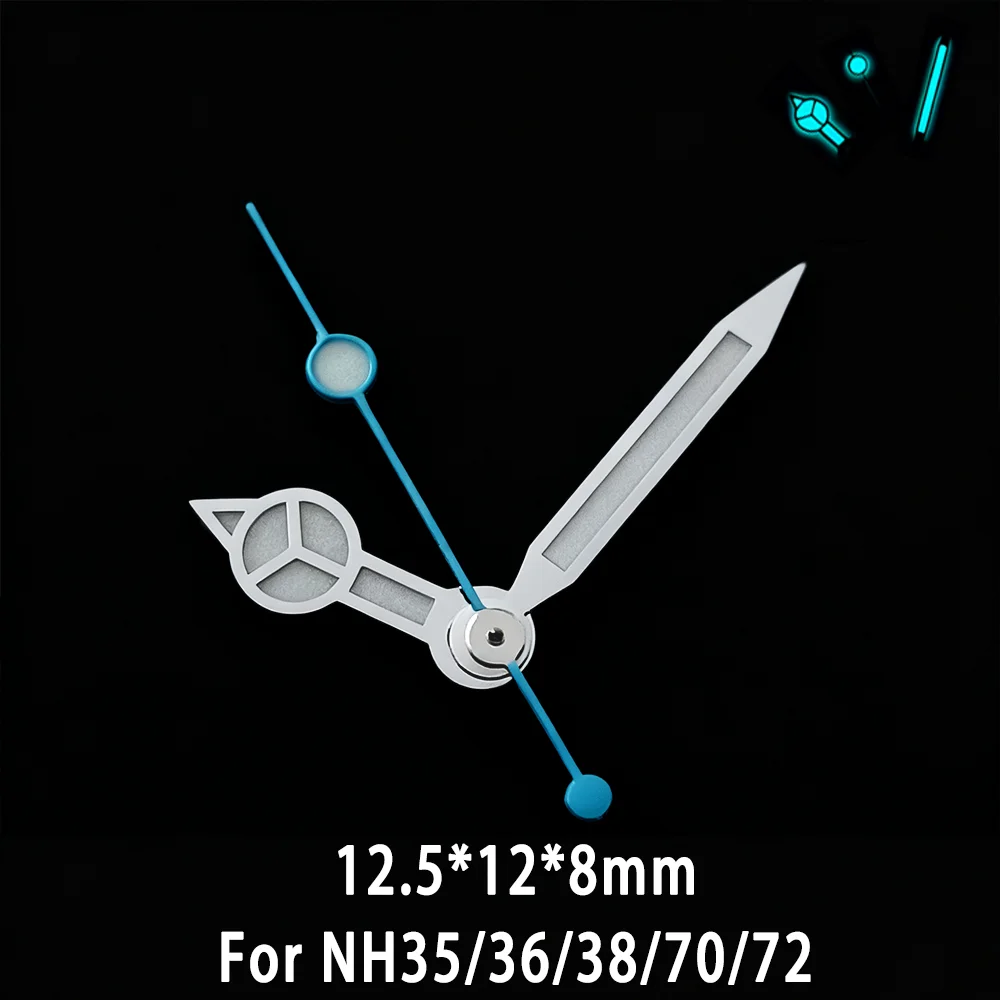 NH35 Hands Blue Hands BGW9 Blue Luminous For NH35/36/38/70/72 Automatic Movement  Watch Accessories Silver Blue Second Hands
