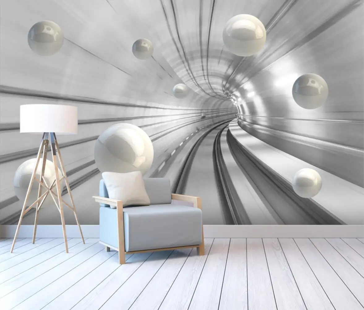 

beibehang custom tunnel space sphere Mural Wallpaper for Living Room photo wallpaper for bedroom walls TV Sofa Study Home Decor