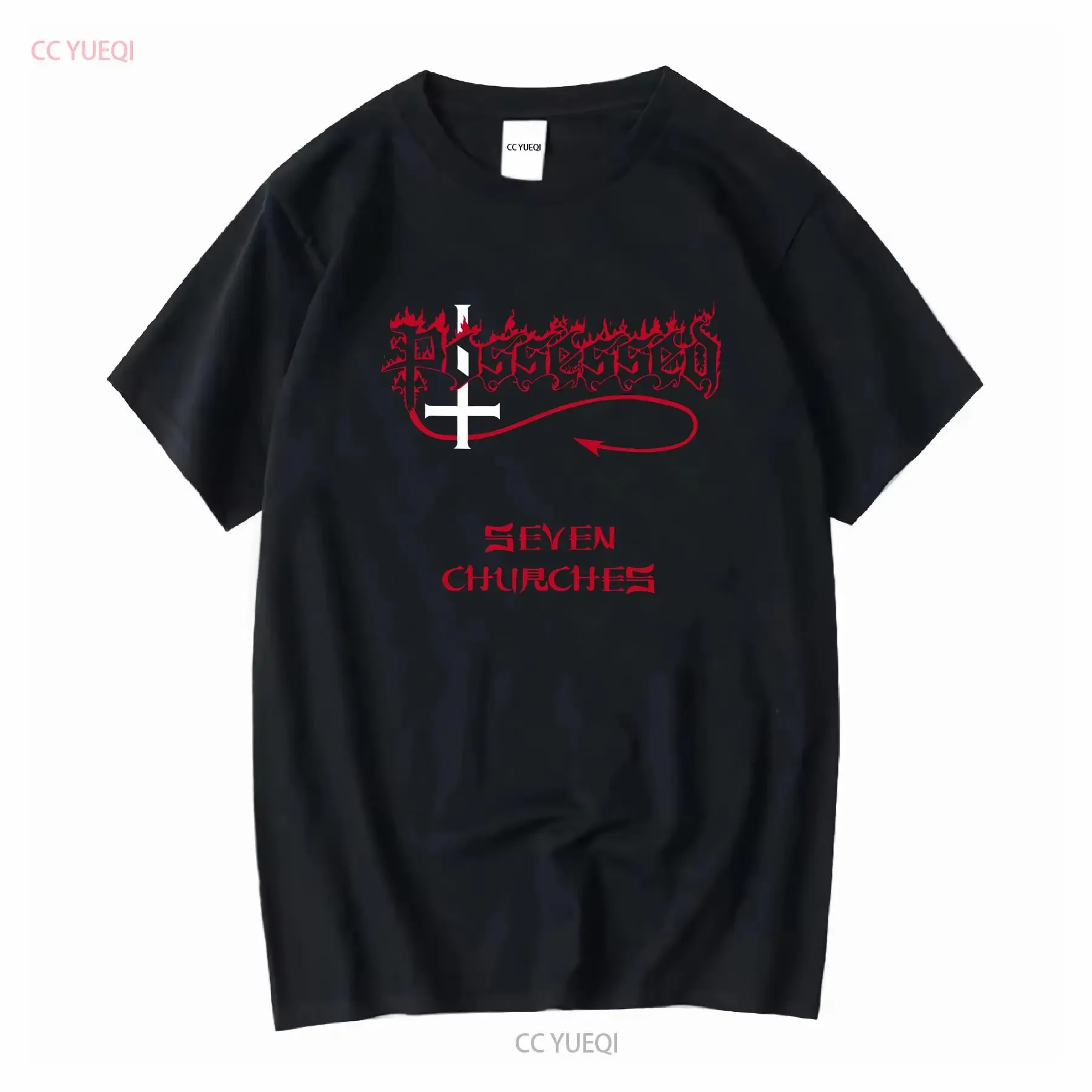 

Футболка Possessed Seven churches, трэш-дэт-метал, шуйка, крейсер, destruction, винтажная, растянутая, модная, универсальная