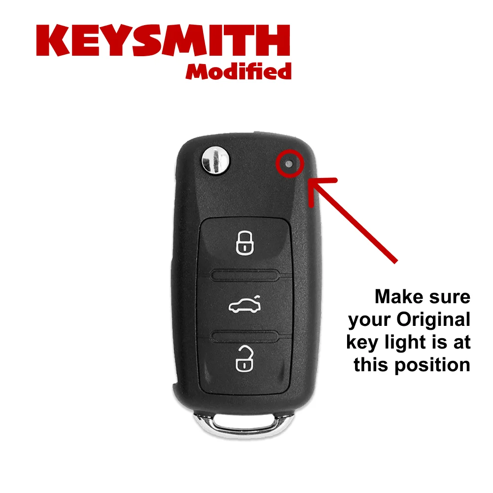 KEYSMITH Simple DIY Modified Flip Key Shell Premium Luxury Upgrade 3 Buttons For VW Beetle Passat Tiguan Jetta Polo Golf