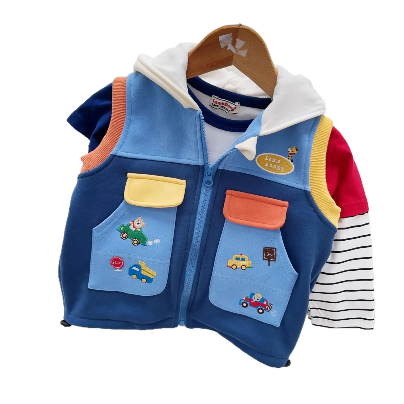 

Children's Vest For Autumn 2025 Men's And Women's Vest Baby Outdoor Wear Cotton Vest Color Blocked Cotton Clothing