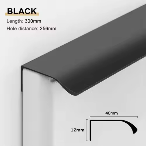 Gold Black Hidden Handles Long Kitchen Cabinet Pulls Drawer Knobs Aluminum Alloy Furniture Handles Cupboard Pulls Wardrobe Pulls - Image 12