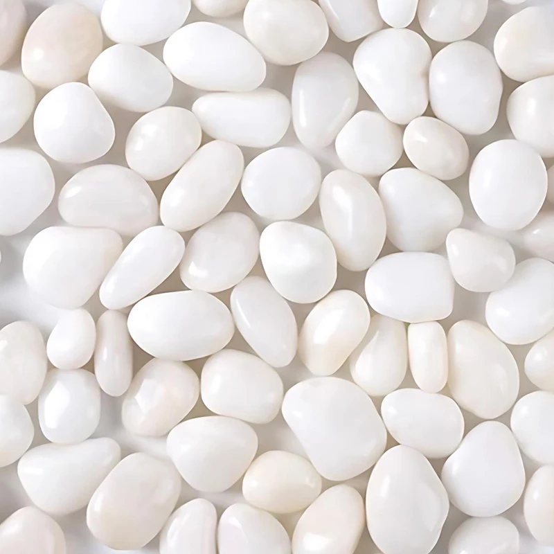 200/400g Small White High Polished Pebble Set 2-3cm Size Landscape Stone Decorative Rock for Garden Courtyard Craft FishTank ZYF