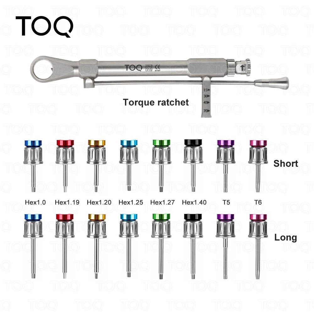 Chave de fenda do torque do implante dentário, restauração protética, catraca Kits, ferramenta de implante dentário, novo, 10-70NCM