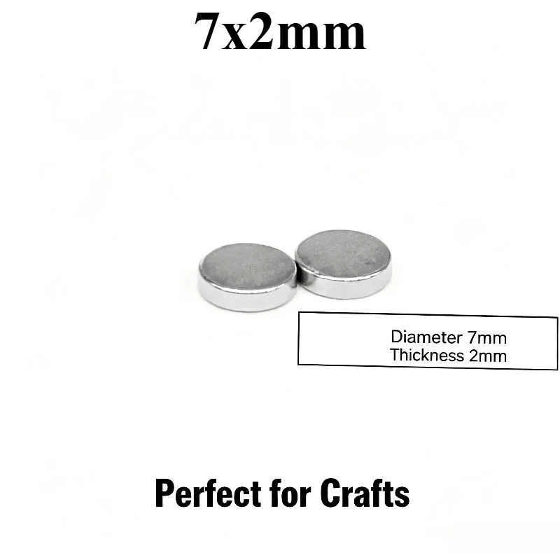7x2mm N35 Disc Neodymium Magnet Powerful Round NdFeB Rare Earth Permanent Magnet For DIY Craft Handmade Projects 7*2mm