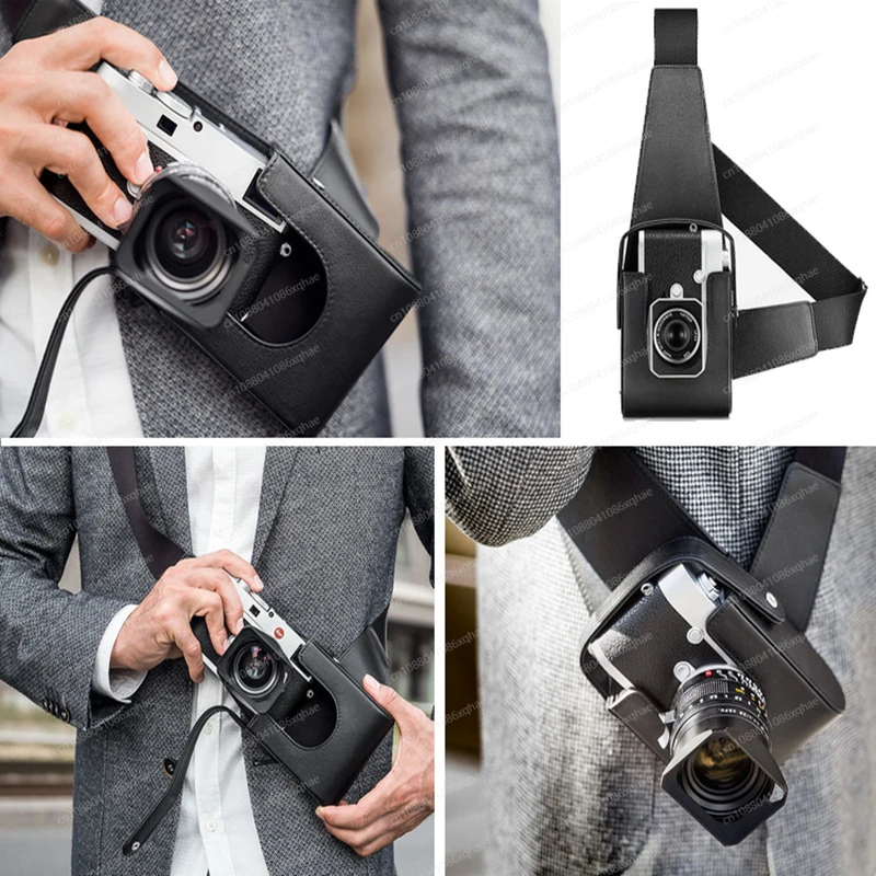 

Q116 Q2 Q3 43 M10 M11 M11P Camera bag Protective Case Leather Half Set Oblique Span Shoulder Bag
