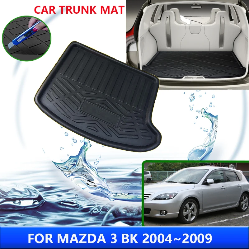 For Mazda 3 Mazda3 BK 2004~2009 2005 2006 2007 Car Trunk Mat High Temperature Resistant Storage Mat Auto Interior Accessories