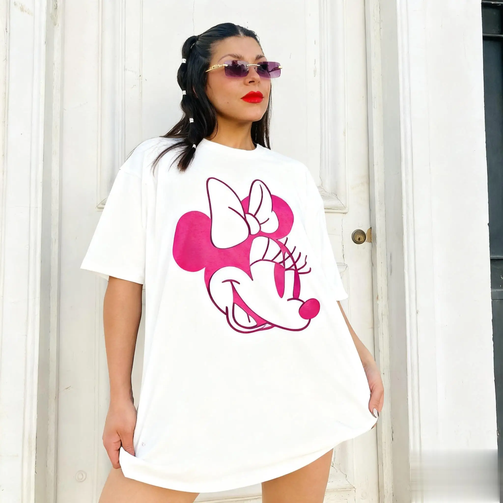 Neue Sommer Trendy Mickey Maus frauen T Shirt Casual Streetwear Graphic Tee Baumwolle Kurzarm Tops Disney Cartoon Print Y2k