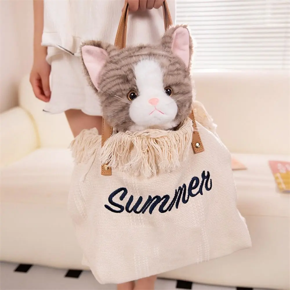 Animal Pet Cat Plush Toy Sitting Posture Ginger Cat Kitten Stuffed Doll Soft Anime Cartoon Simulation Cat Doll Children