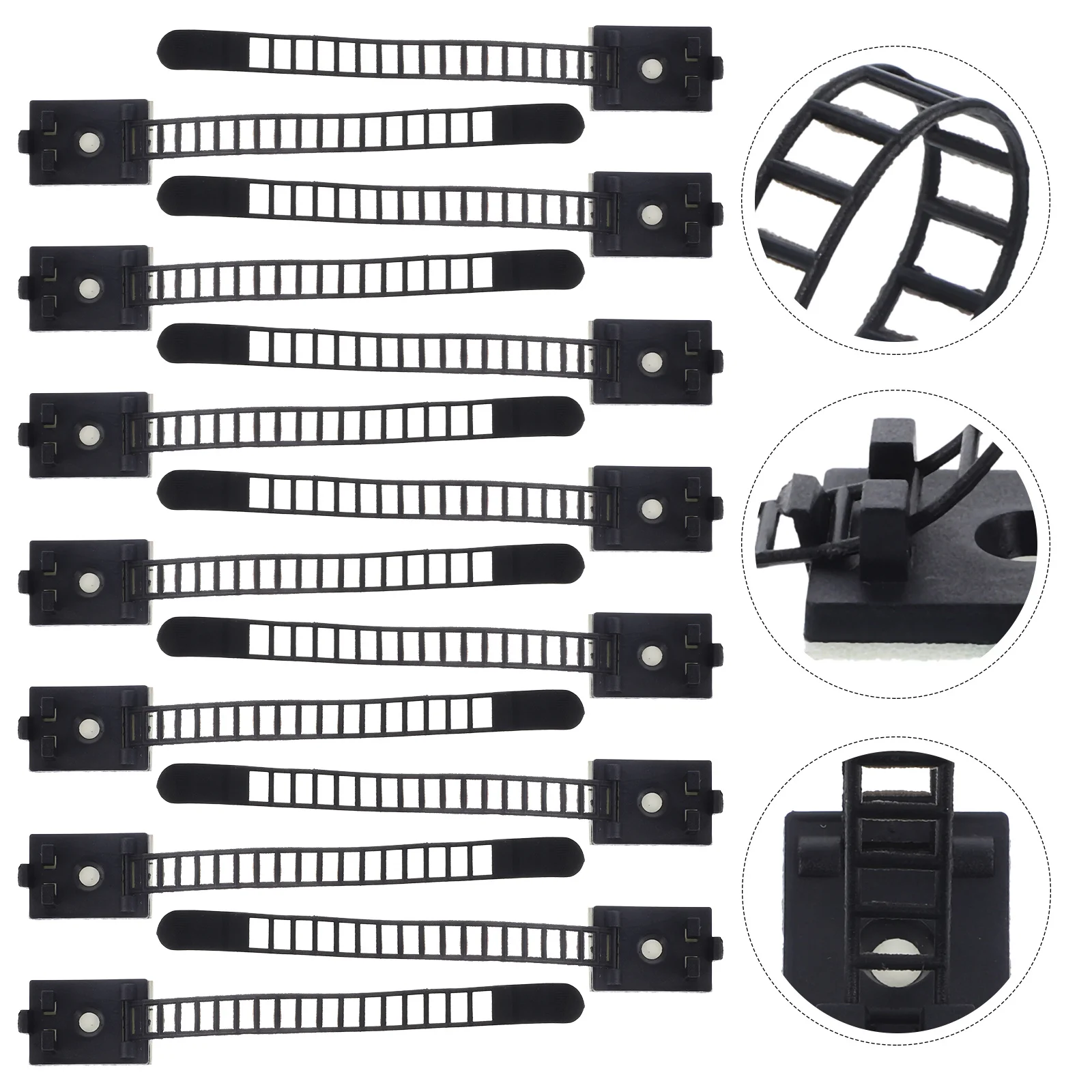 

25Pcs Adhesive Cable Ties Adjustable Wire Organizer Desk Cord Clips Cable Management Clips Wire Management Ties