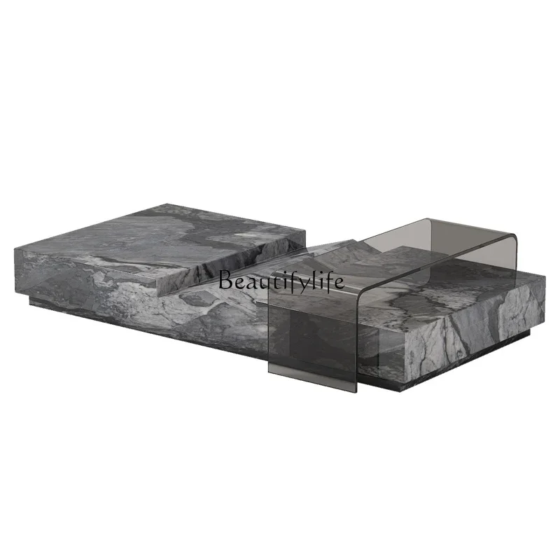 

XX39Italian minimalist small apartment rock slab coffee table high-end modern creative coffee table