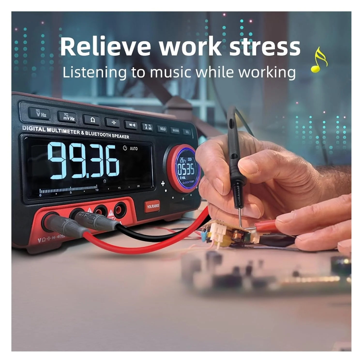 

ZT-5566SE Voice Desktop Digital Multimeter, 19999 Count, Auto Range, Dual LCD Display, AC/DC Meter, True RMS, with e-Bull APP