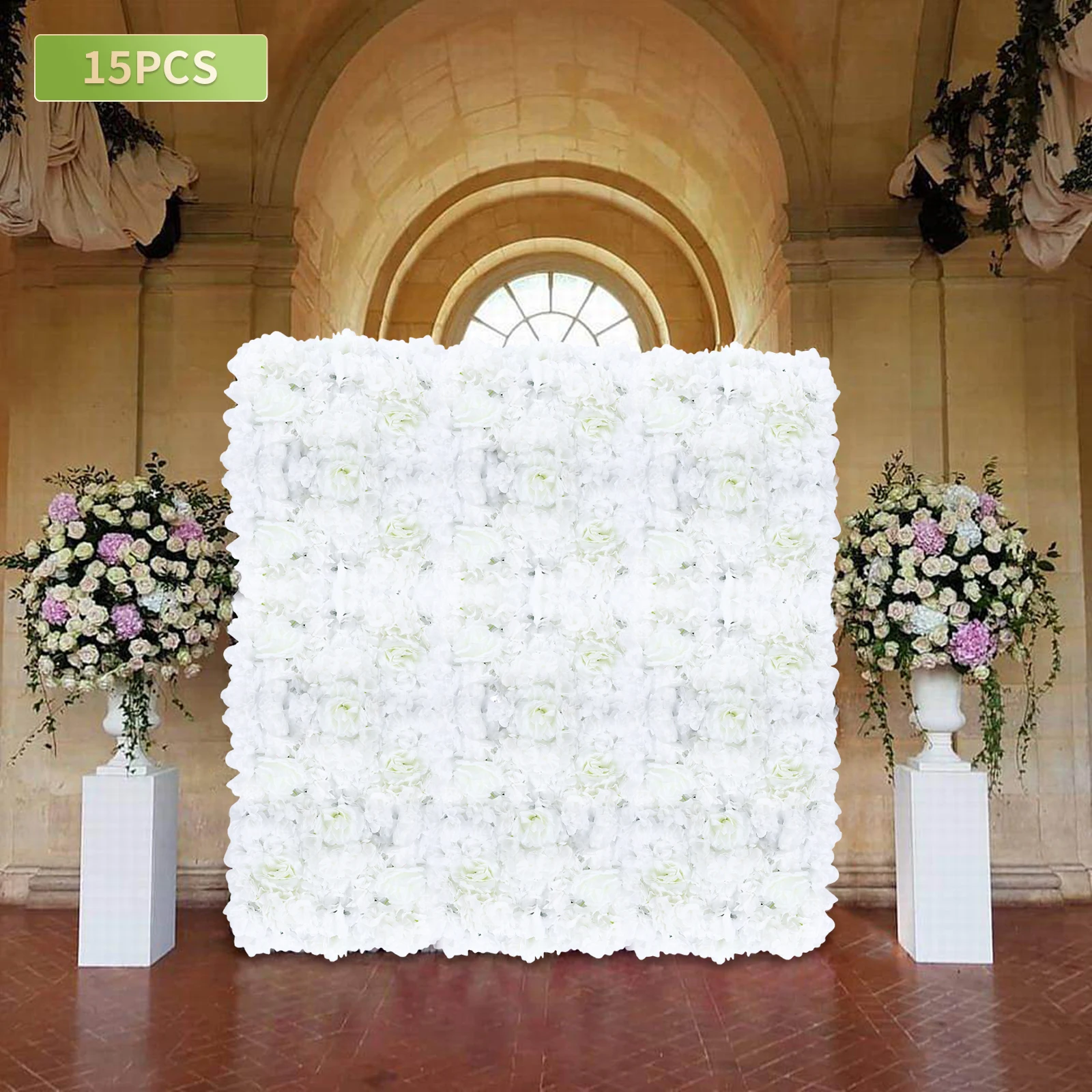 15 pcs Artificial Silk Flower Wall Panel Wedding Photography Venue