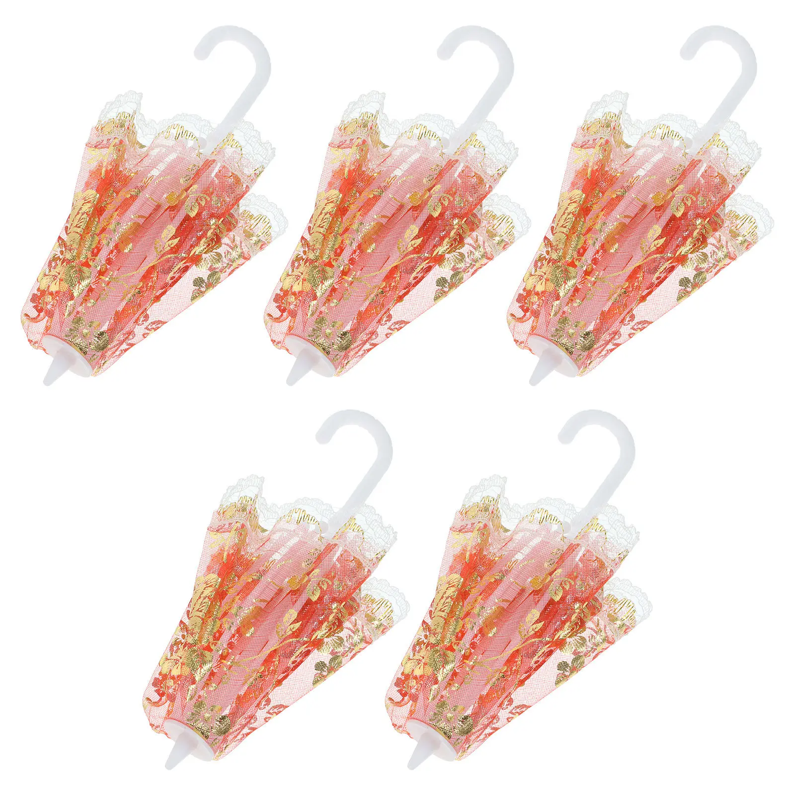 

Набор из 5 миниатюрных кружевных зонтиков-украшений для детских игровых домиков, мини-сцен, поделок своими руками, случайный цвет и узор