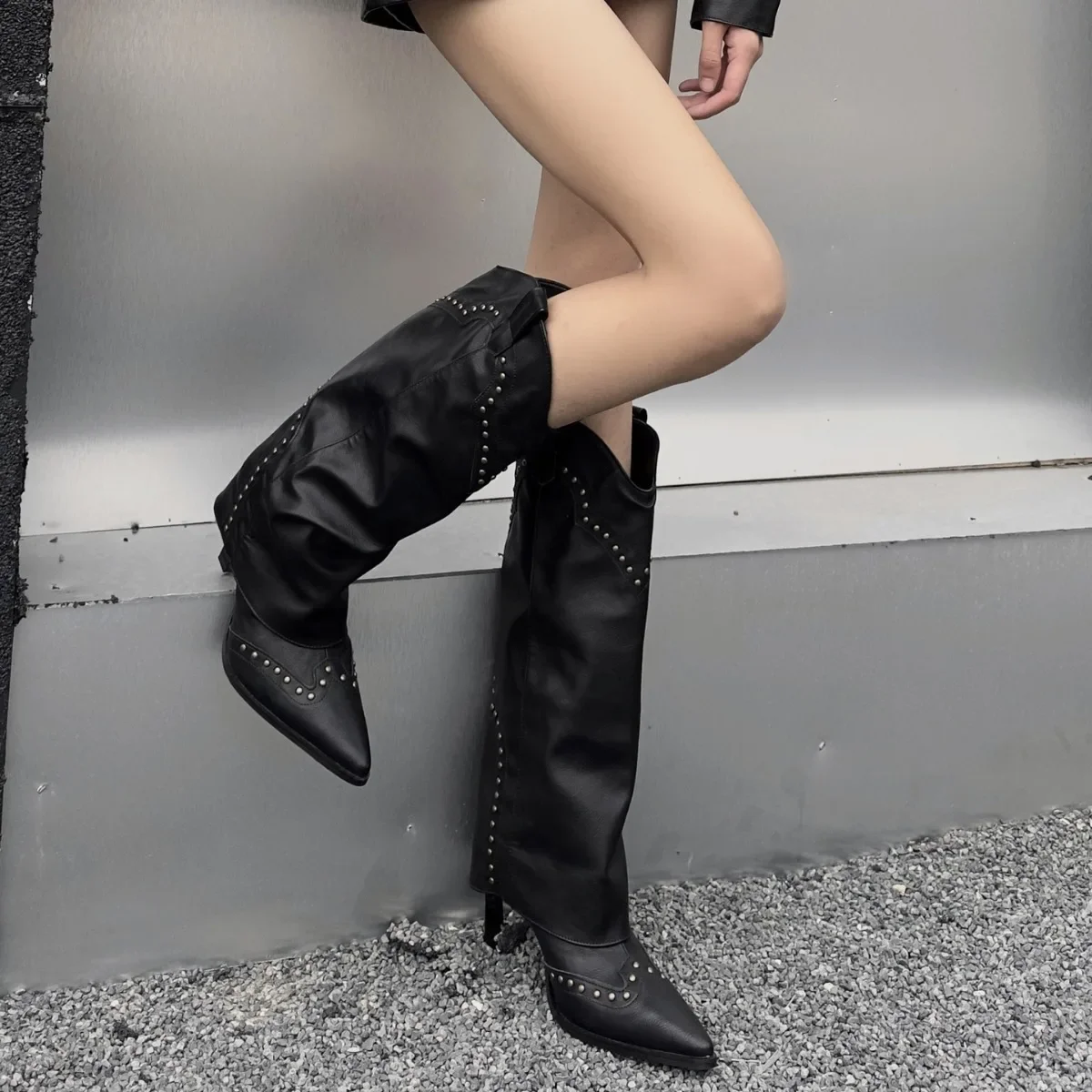 Hot New Women Boots Lady Girl Pointed Stiletto Heels Retro Fashion Shoes Trouser knight Boot Designer Luxury